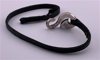 King Baby K42-5179 Sterling Silver & Leather Large Double Wrap 17